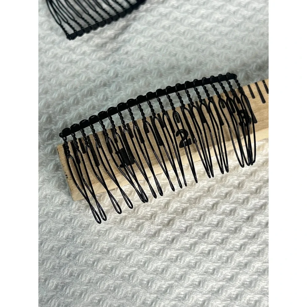 Vintage Tip Top‎ Prod Co USA Metal Duckbill Hair Clips and Black Wire Side Combs